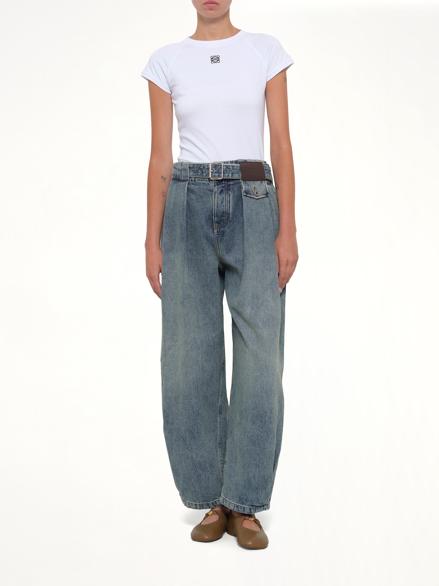 Belted Jeans AF in Washed Denim