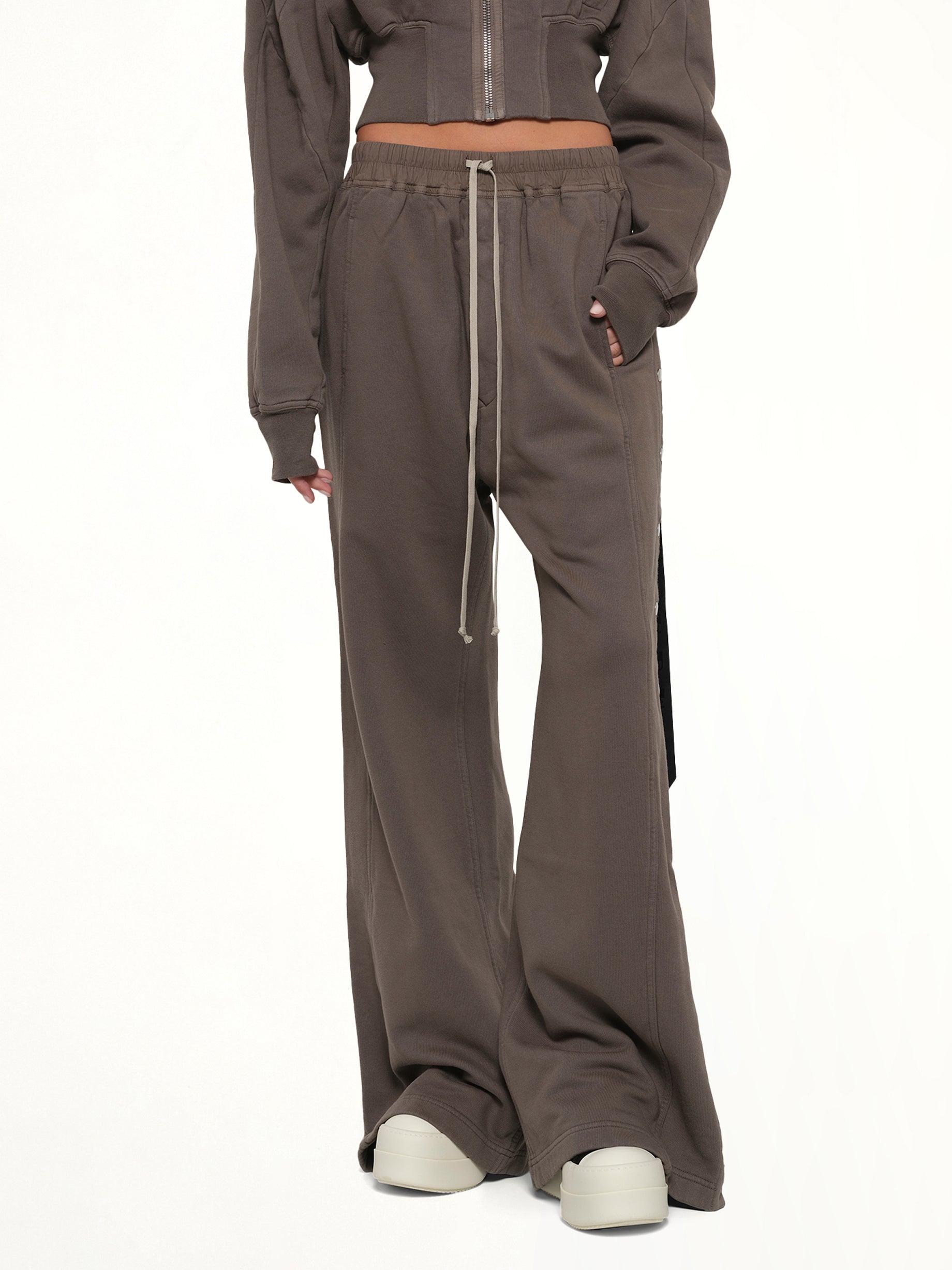 RICK OWENS DRKSHDW Wide Pusher Pants in Dust Detail Shot from MARAIS