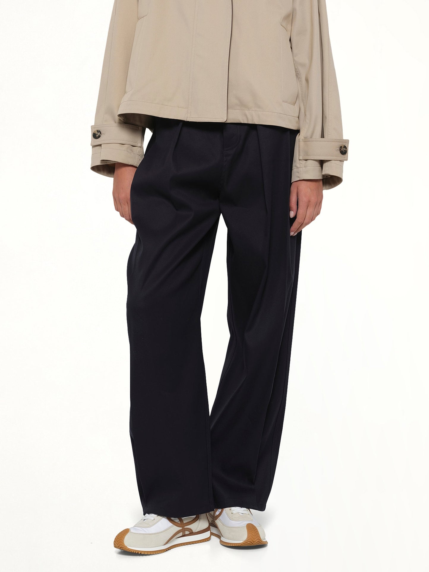 Belted Trouser AF in Dark Navy