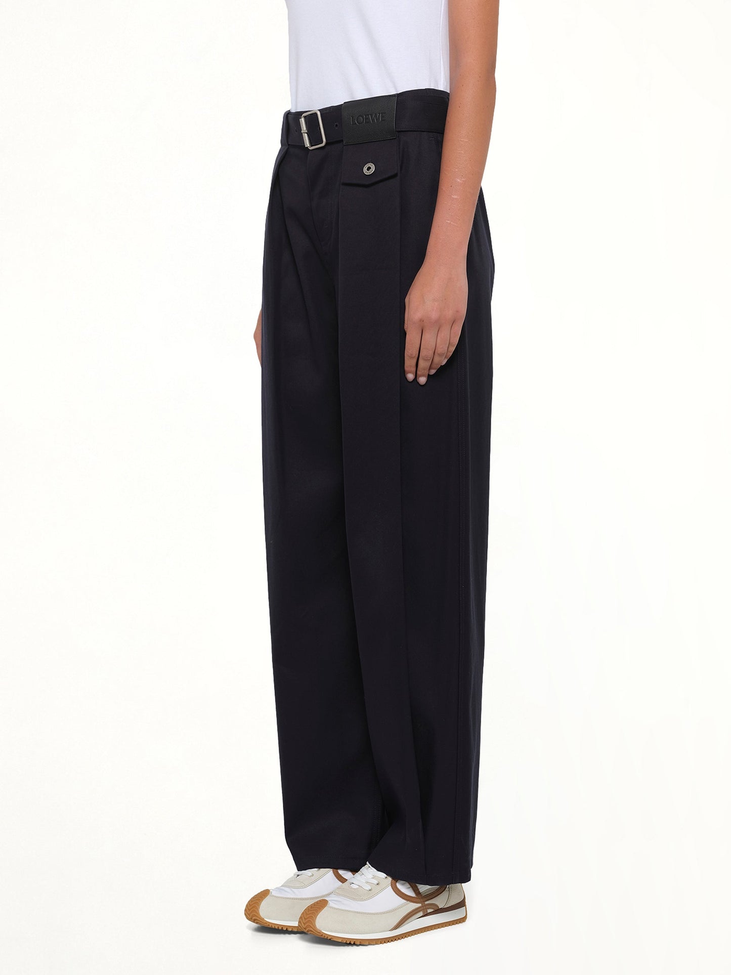 Belted Trouser AF in Dark Navy