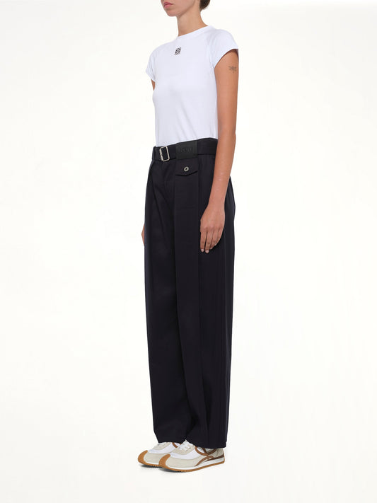 Belted Trouser AF in Dark Navy
