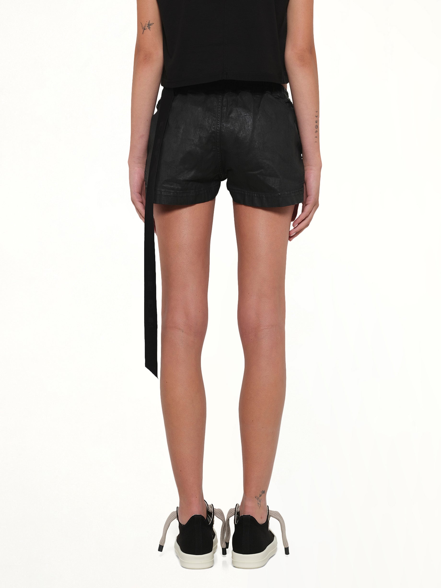 RICK OWENS DRKSHDW Denim Fog Boxers in Black Back View from MARAIS