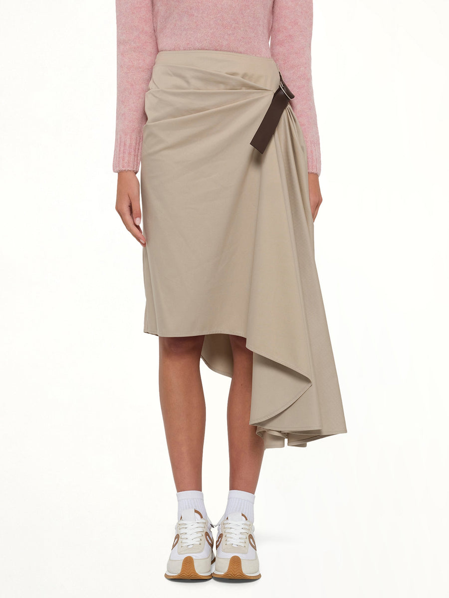 Belted Skirt in Beige