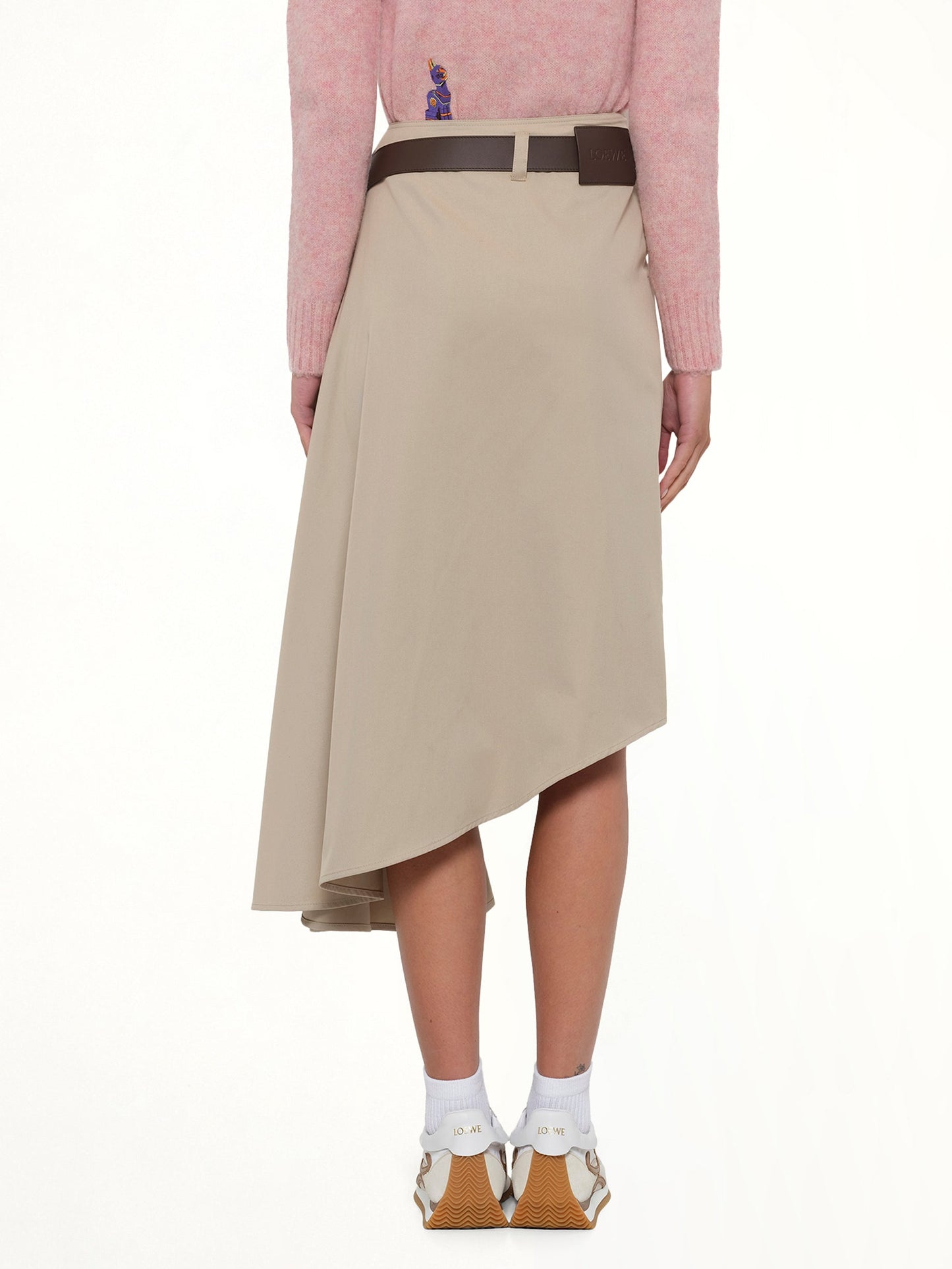 Belted Skirt in Beige