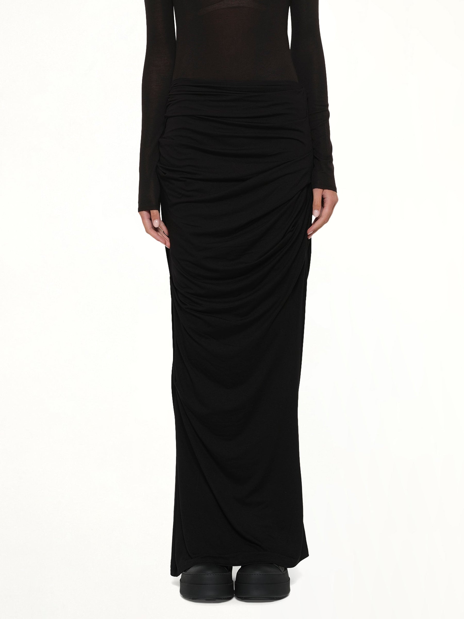 Drape Skirt in Black