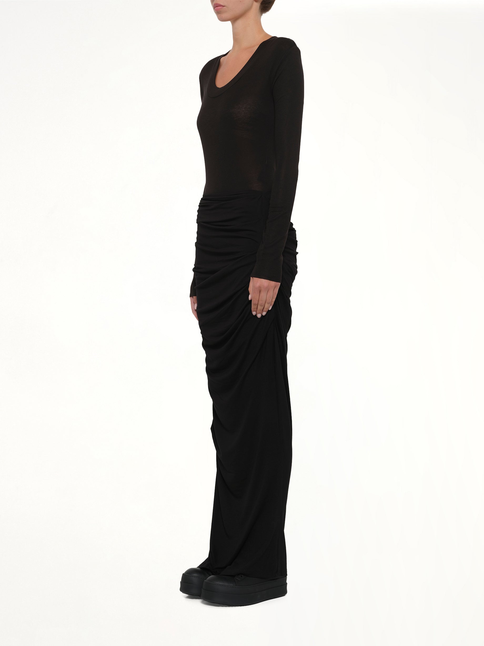 Drape Skirt in Black