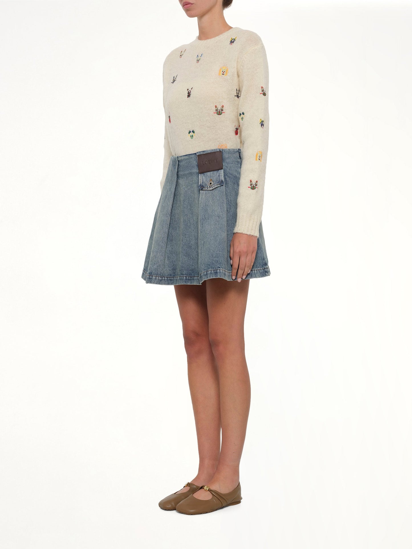 Mini Skirt in Washed Denim