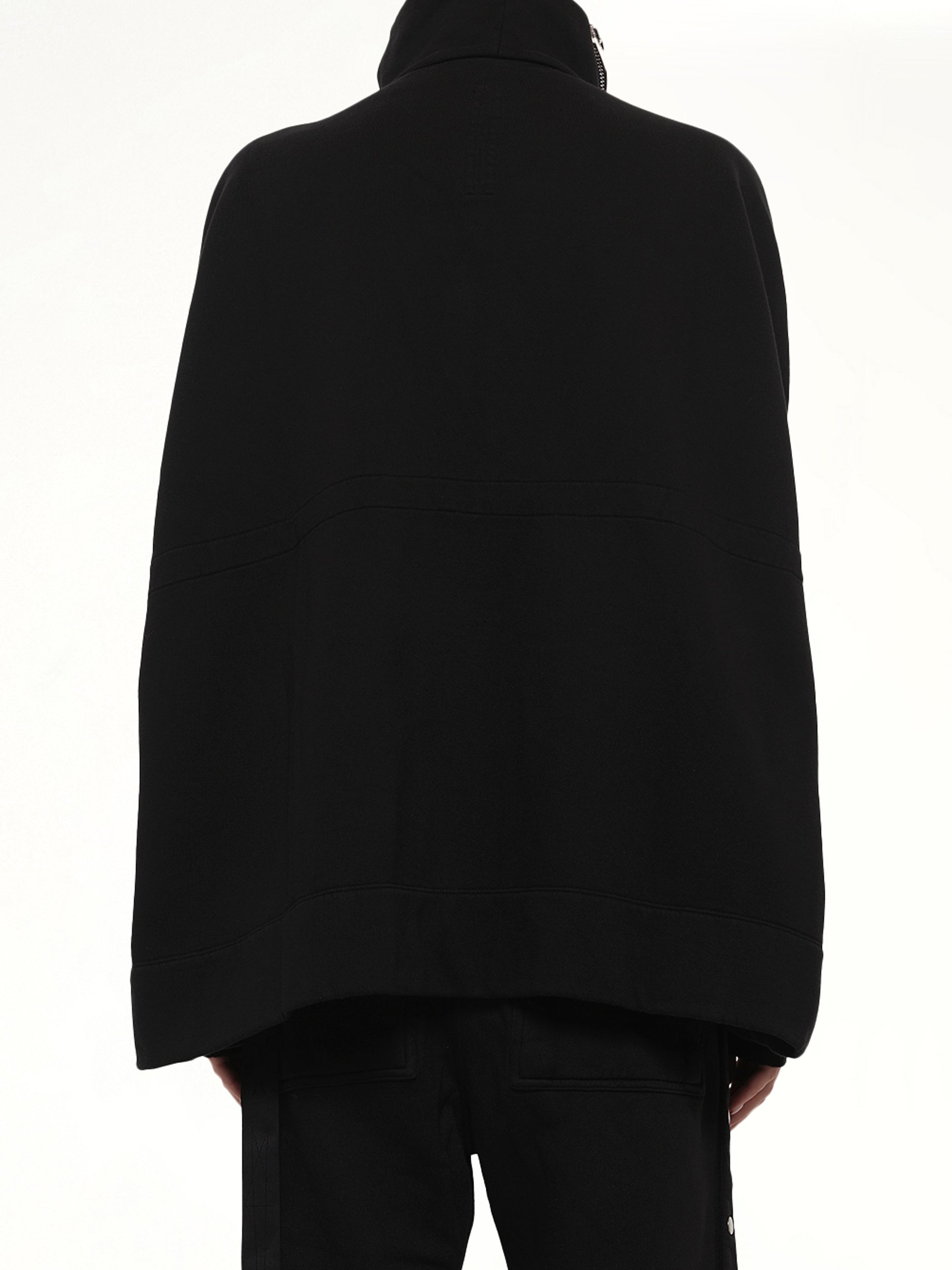 RICK OWENS DRKSHDW Mountain Sail Sweatshirt in Black Back View from MARAIS