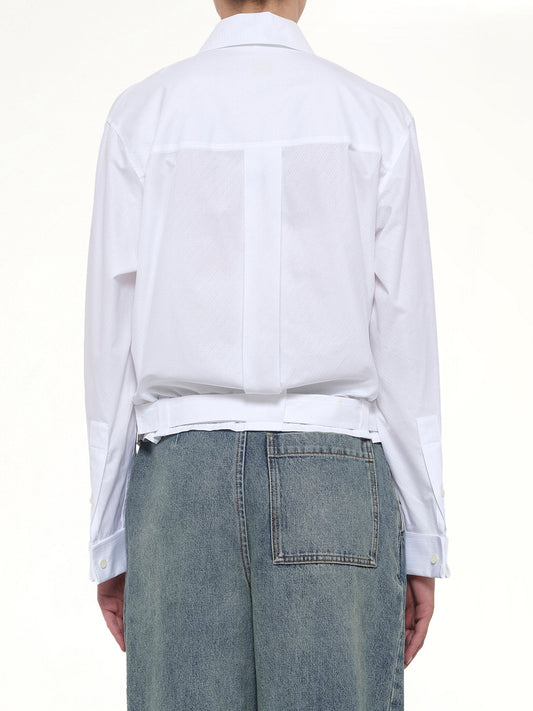 Draped Shirt in White