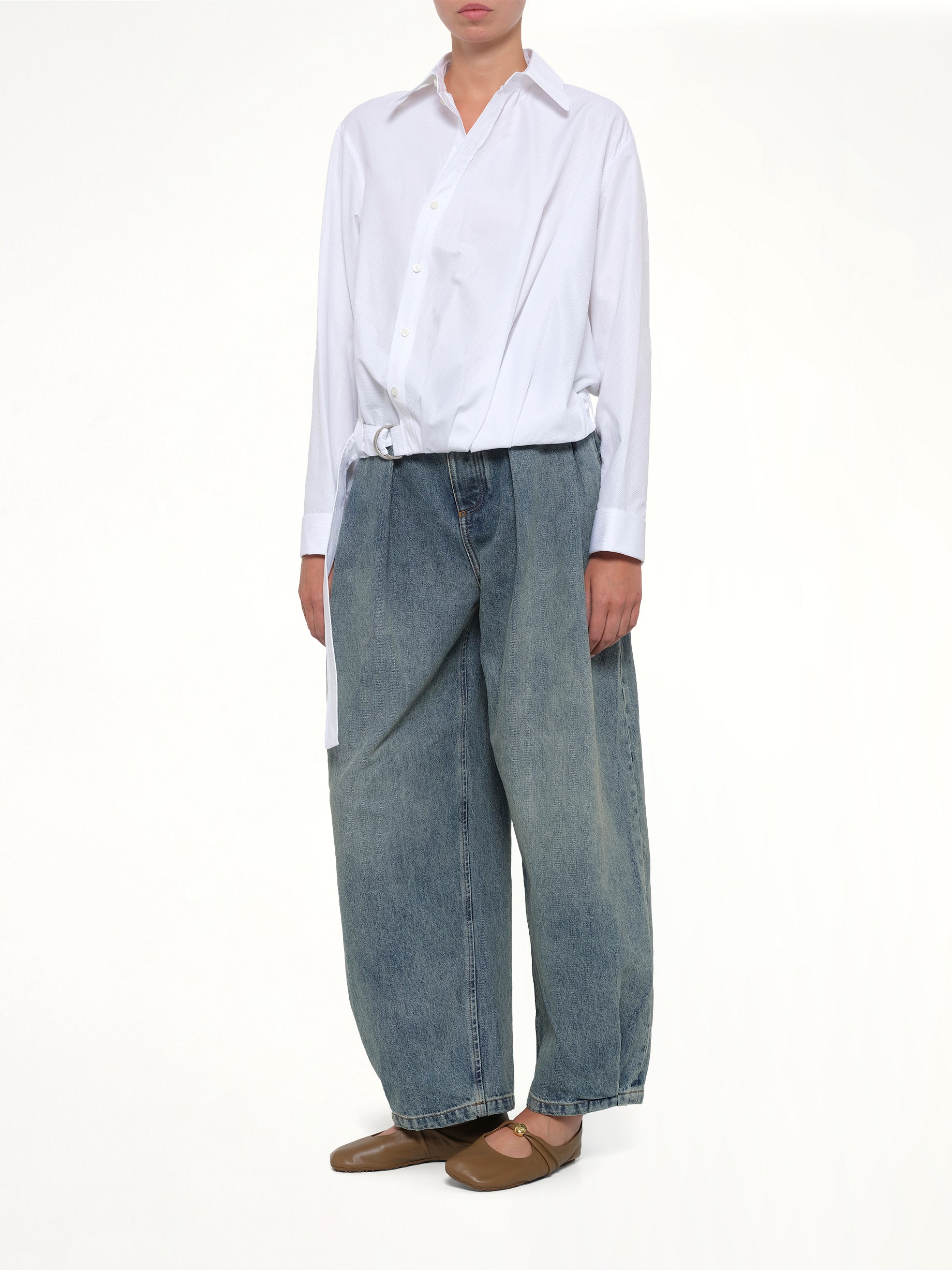 LOEWE Draped Shirt in White Full Reference from MARAIS