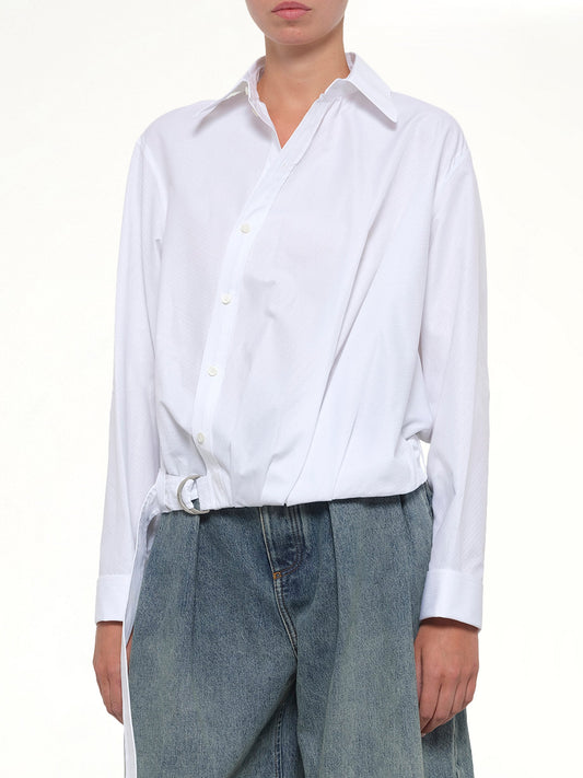 Draped Shirt in White
