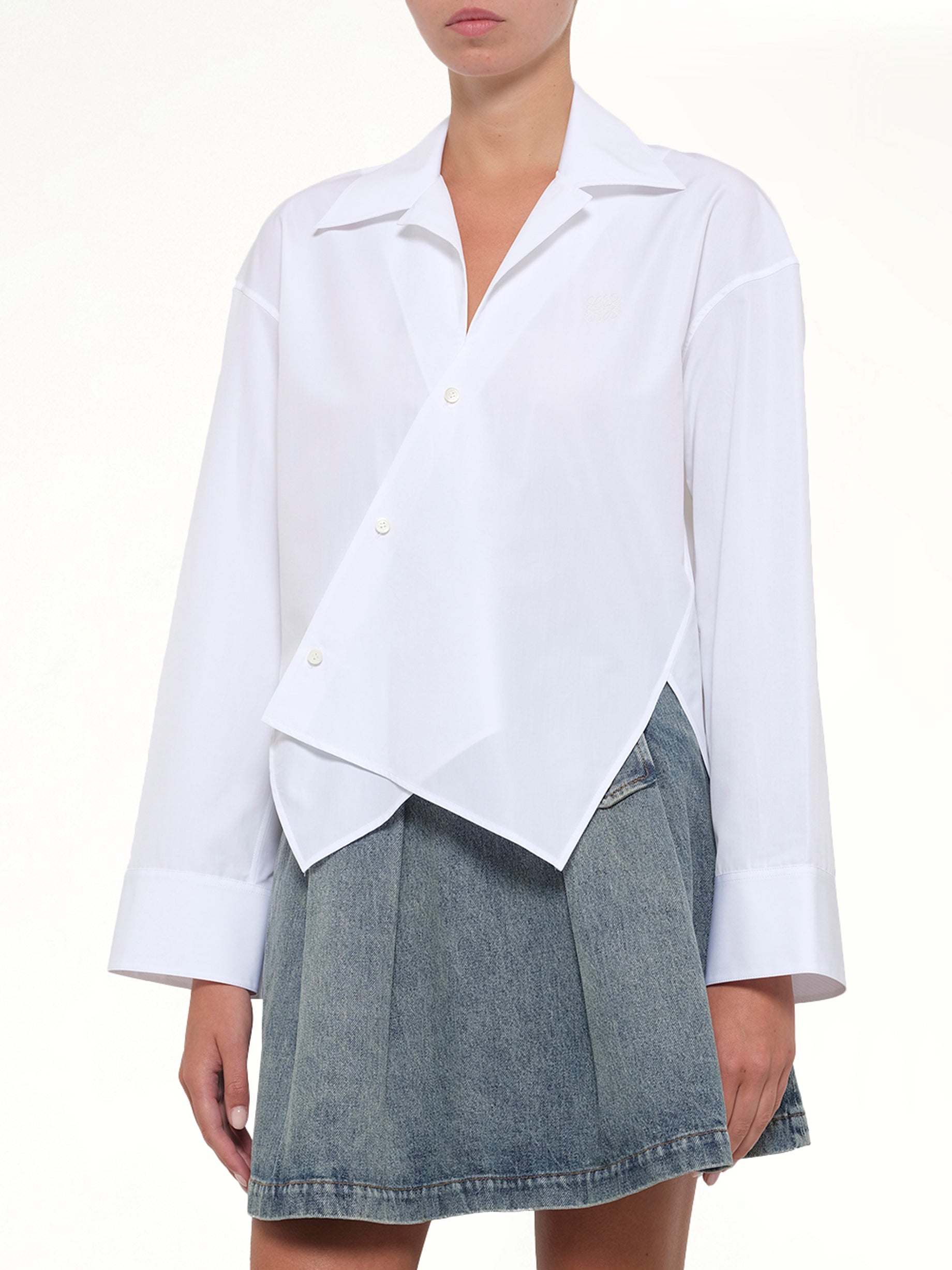 LOEWE Fold Shirt in White Detail Shot from MARAIS