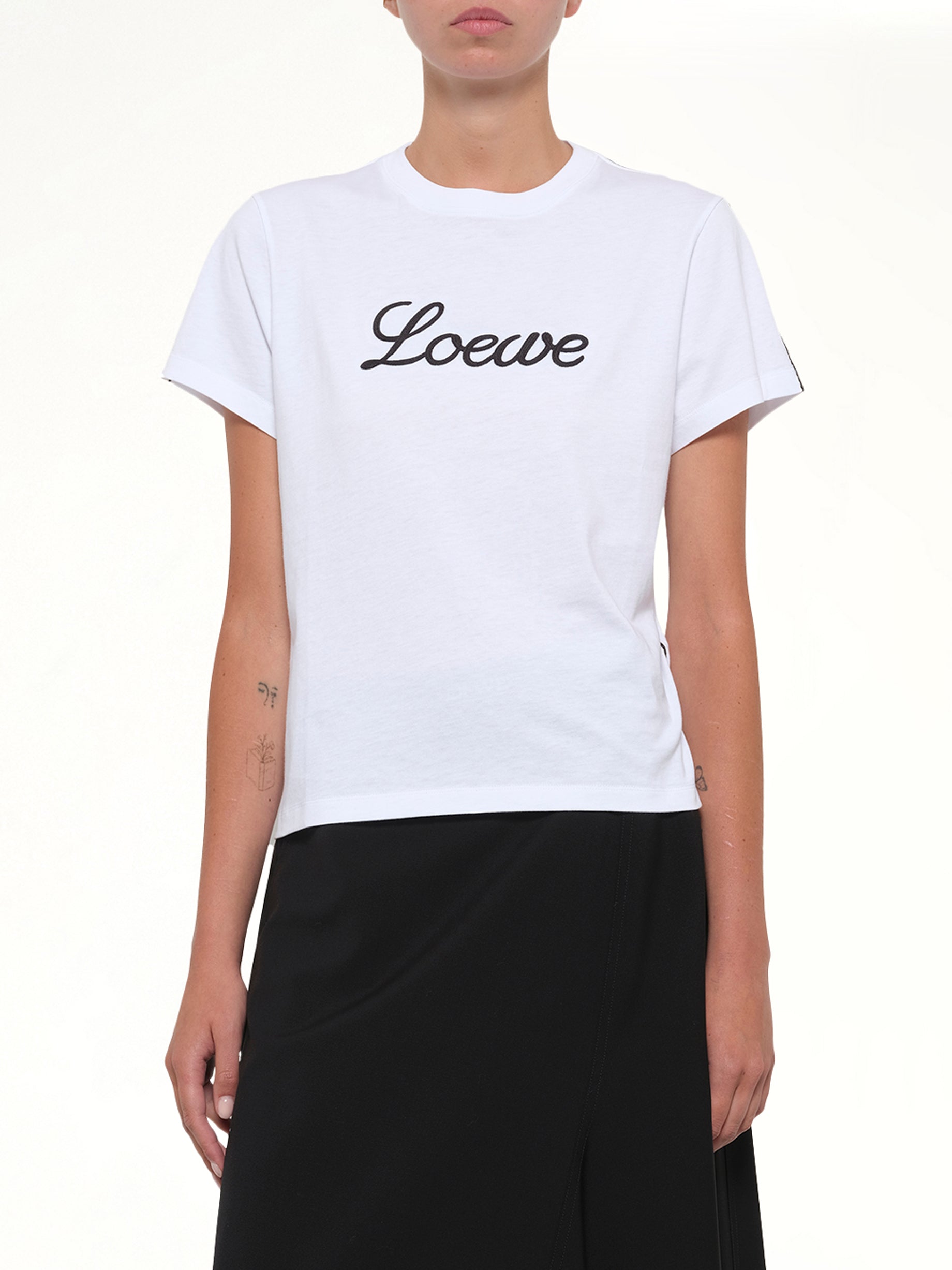 화이트 로에베 릴랙스 핏 티셔츠