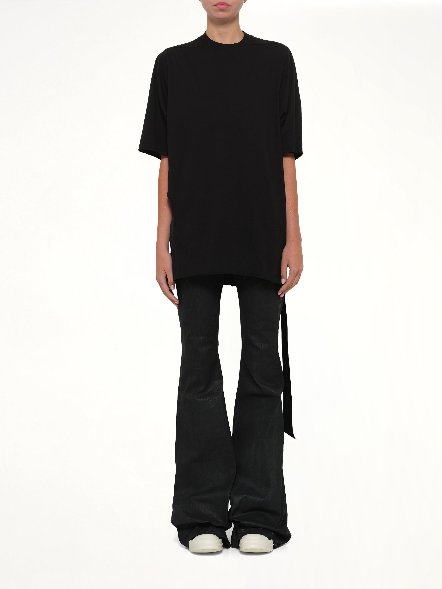RICK OWENS DRKSHDW Subhuman Jumbo SS T in Black Detail Shot from MARAIS