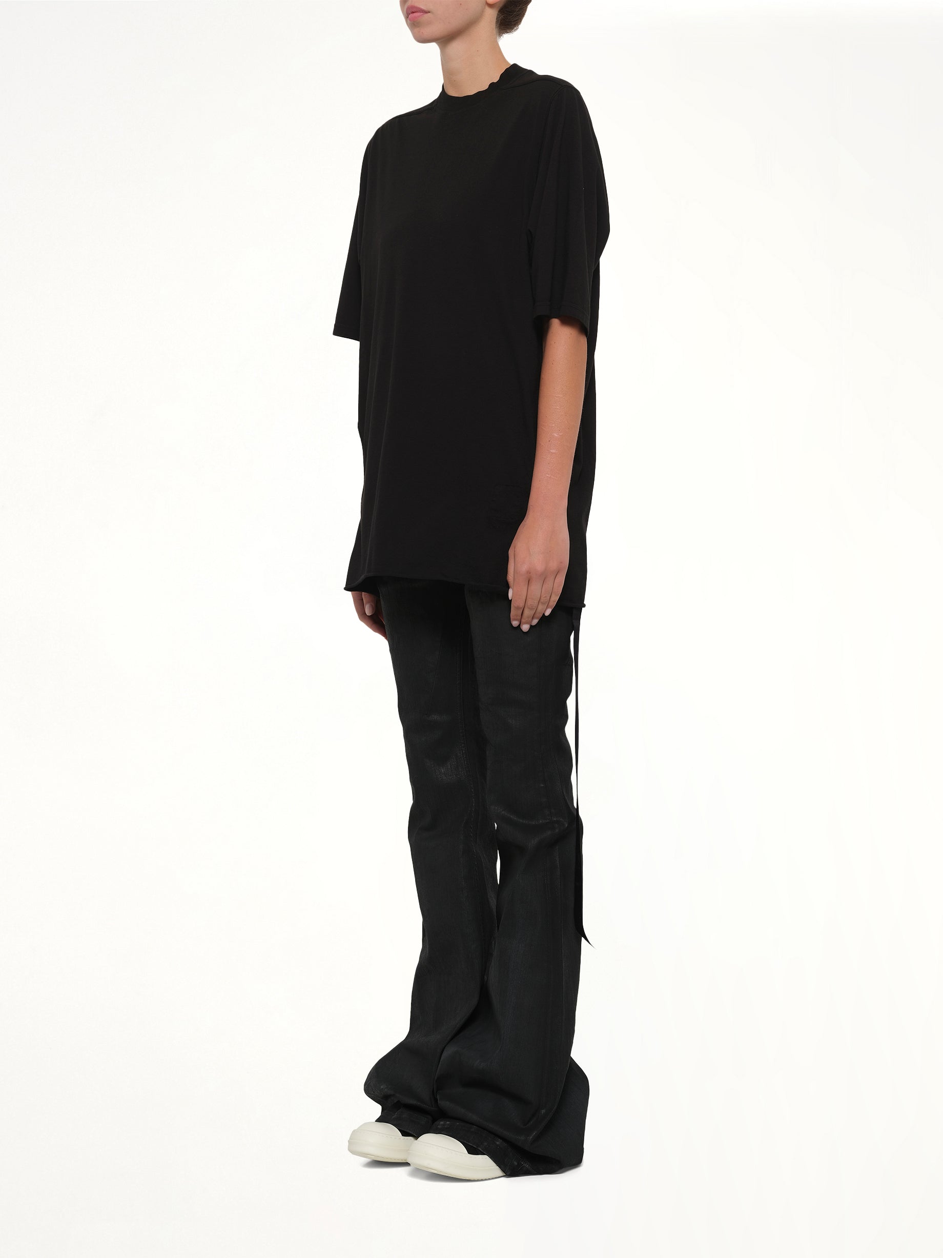 RICK OWENS DRKSHDW Subhuman Jumbo SS T in Black Side View from MARAIS