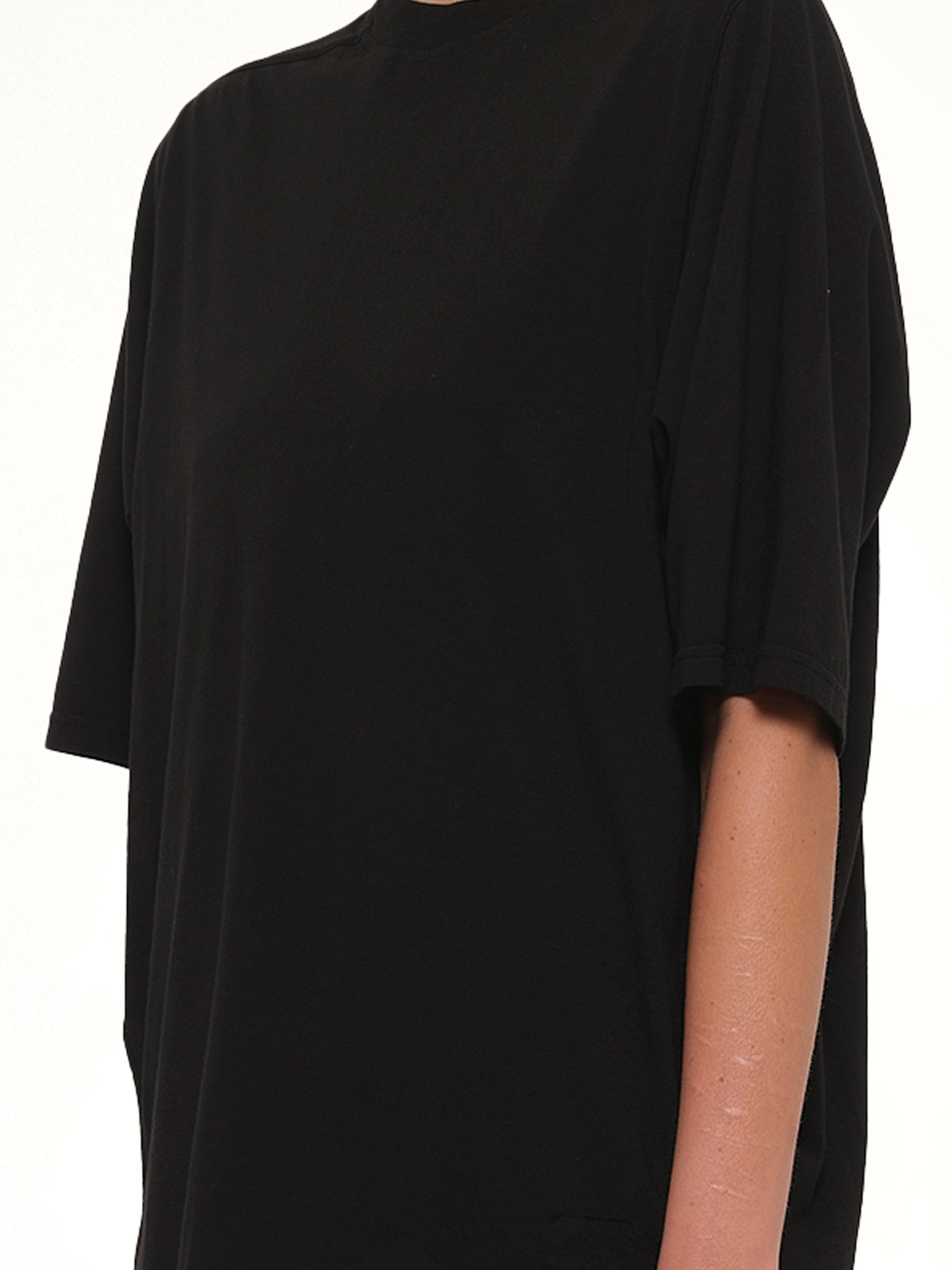 RICK OWENS DRKSHDW Subhuman Jumbo SS T in Black Model View from MARAIS