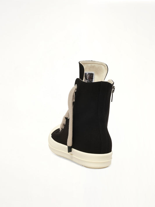 Jumbolace Sneaks in Black/Milk Back View | RICK OWENS DRKSHDW