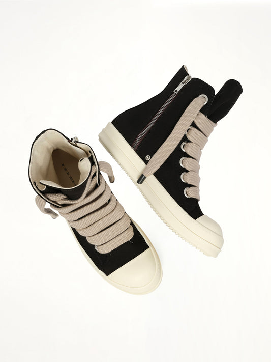 Jumbolace Sneaks in Black/Milk Top View | RICK OWENS DRKSHDW