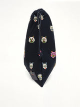 Drawstring Pouch Cats in Blue