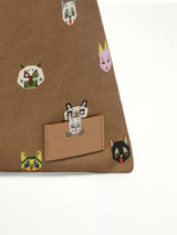 Drawstring Pouch Cats in Mocha