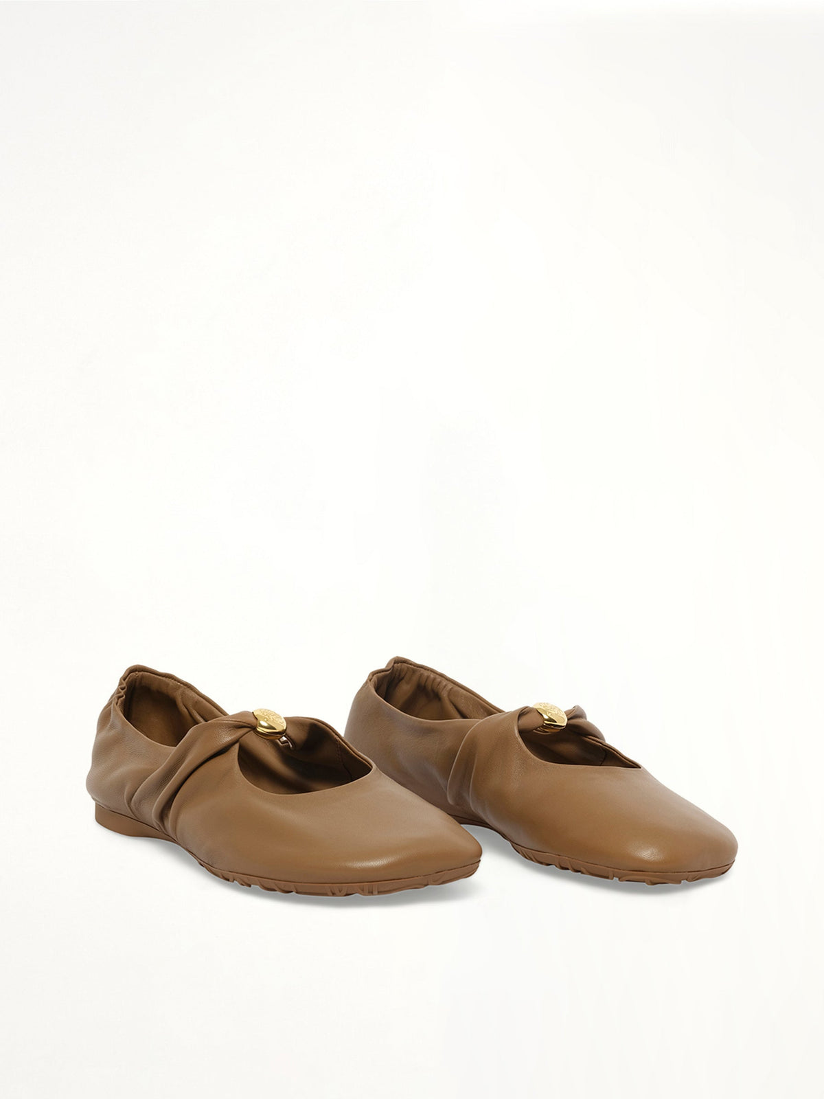 Pebble Soft Ballerina in Oak Front View | LOEWE