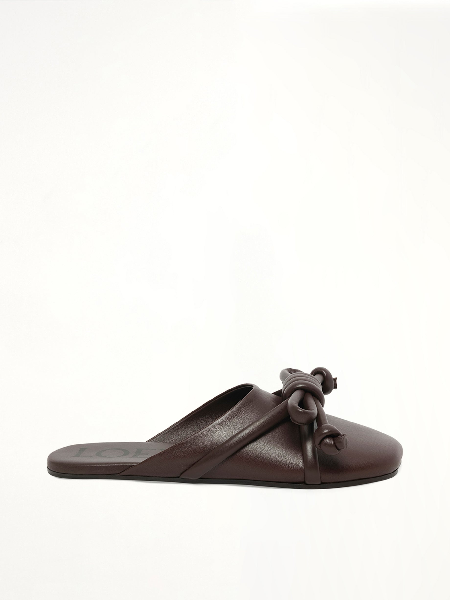 Flamenco Knot Mule in Dark Brownie Side View | LOEWE