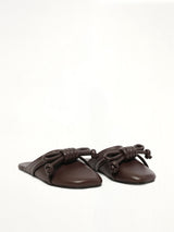 Flamenco Knot Mule in Dark Brownie Front View | LOEWE