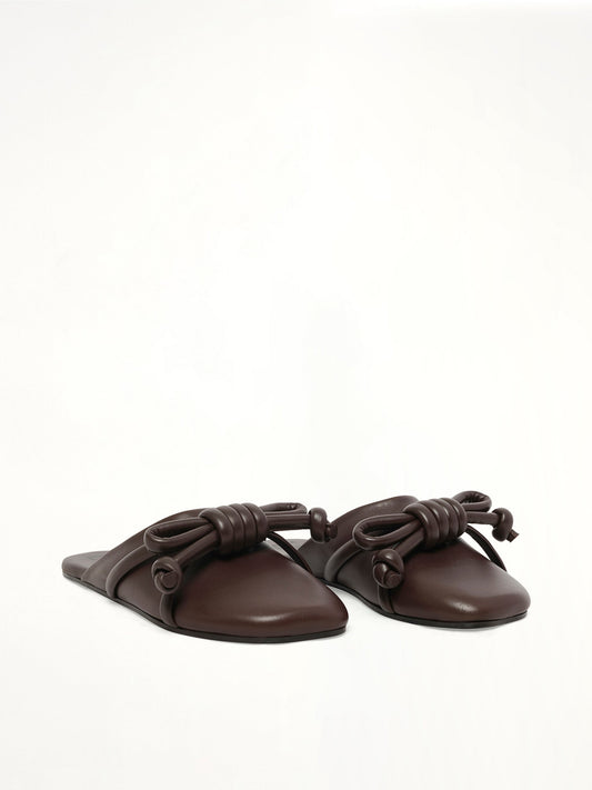 Flamenco Knot Mule in Dark Brownie Front View | LOEWE