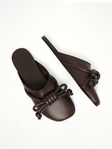 Flamenco Knot Mule in Dark Brownie Top View | LOEWE