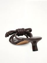 Flamenco Knot Sandal 45H in Dark Brownie Back View | LOEWE