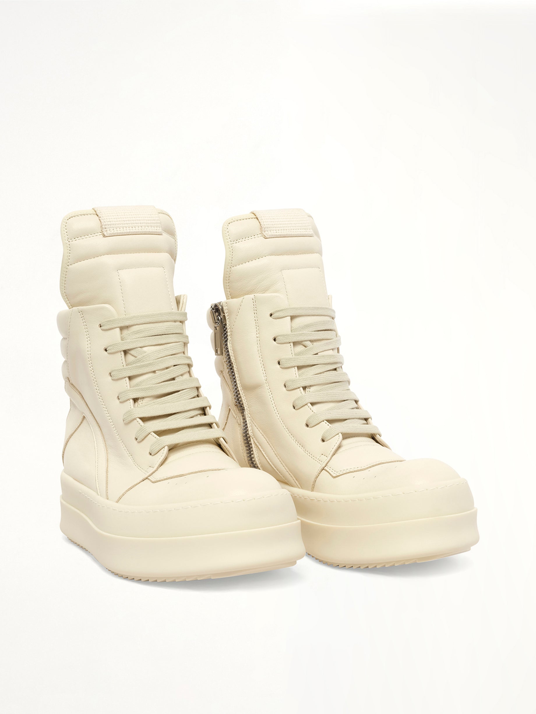 Mega Bumper Geobasket in Milk Front View | RICK OWENS