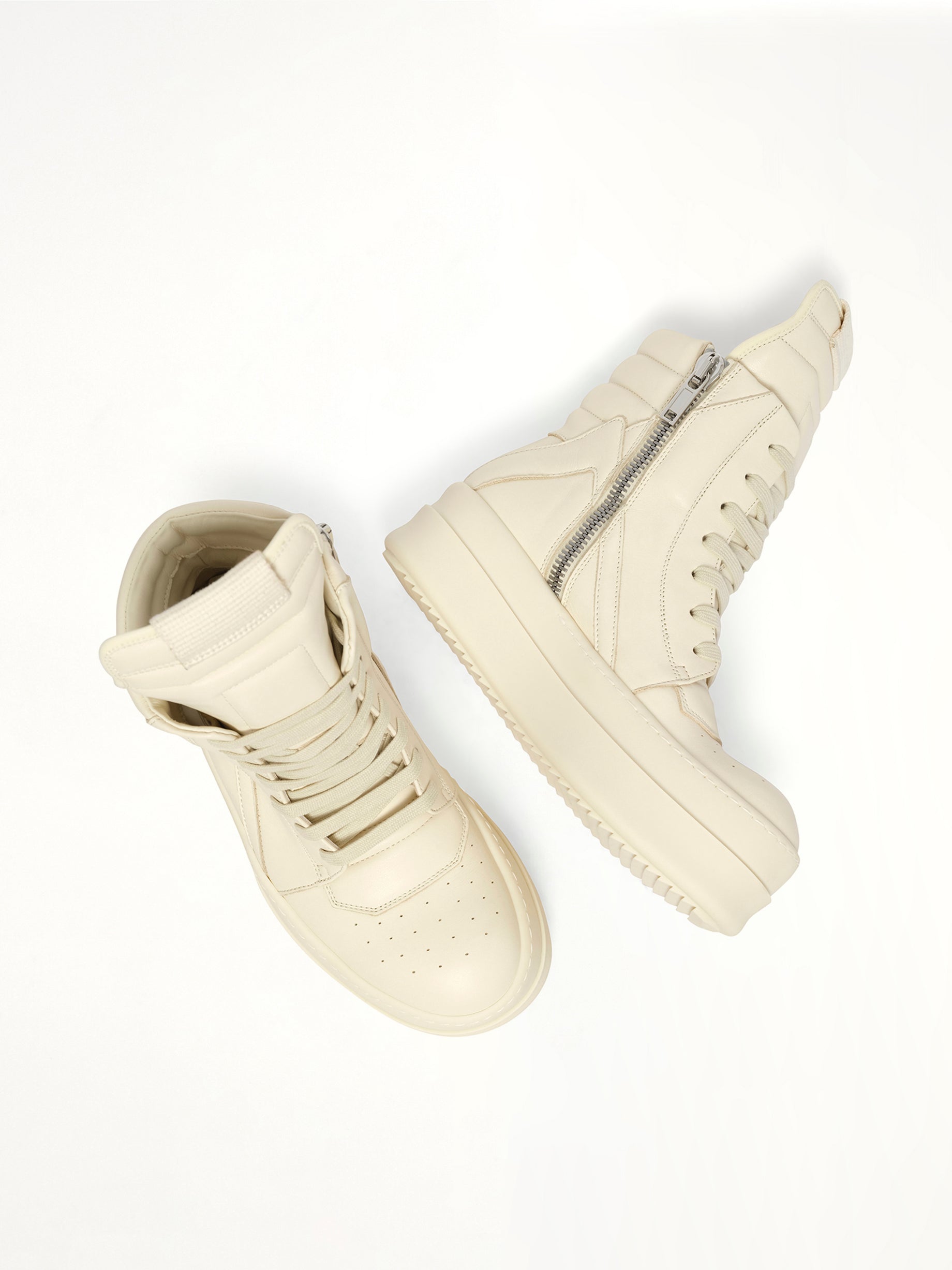 Mega Bumper Geobasket in Milk Top View | RICK OWENS