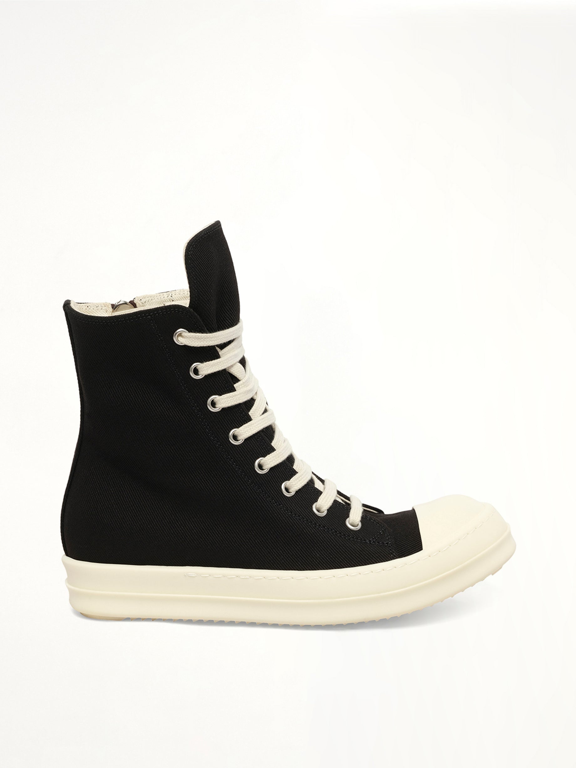 Sneaks in Black/Milk Side View | RICK OWENS DRKSHDW