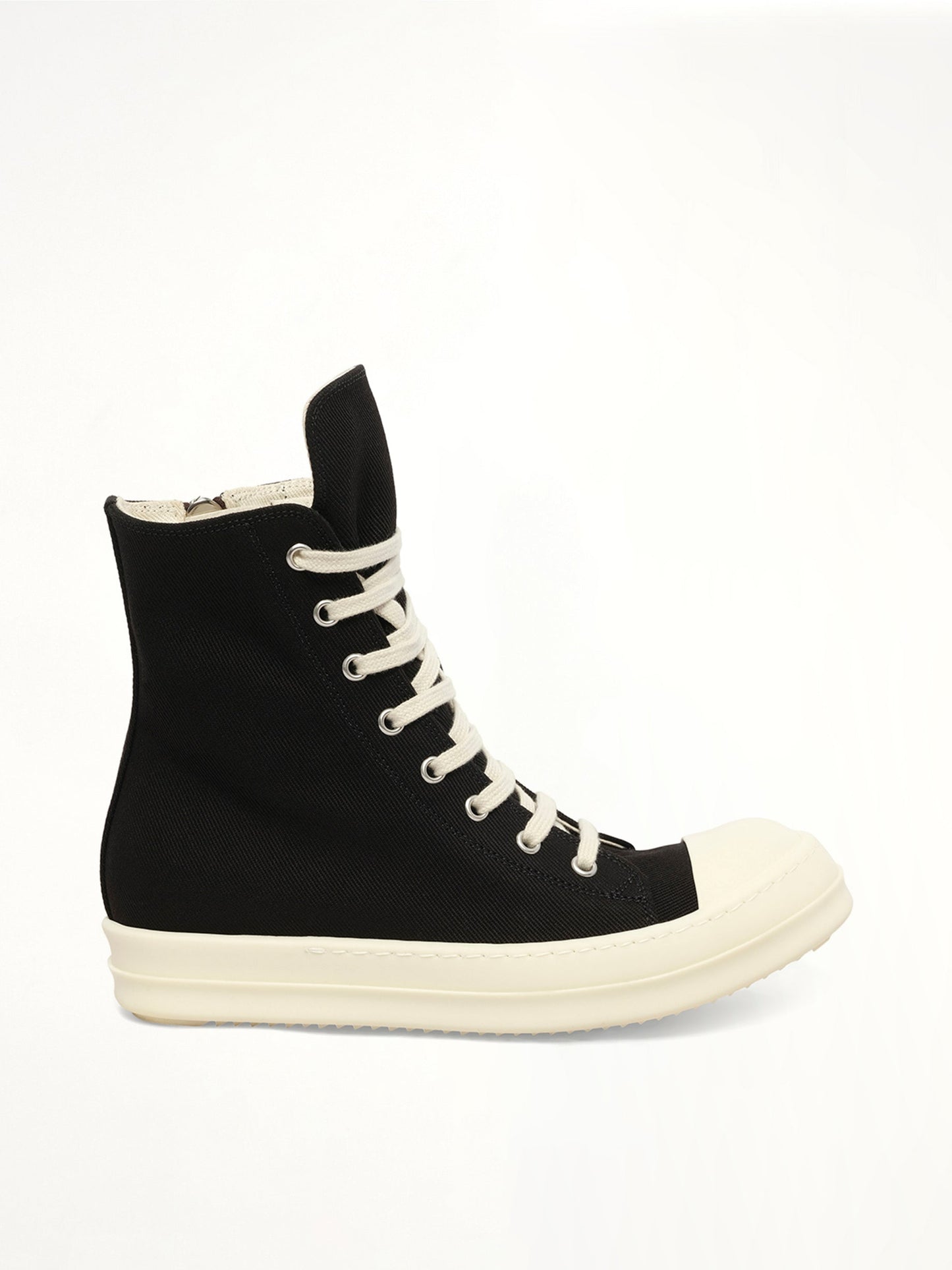 Sneaks in Black/Milk Side View | RICK OWENS DRKSHDW