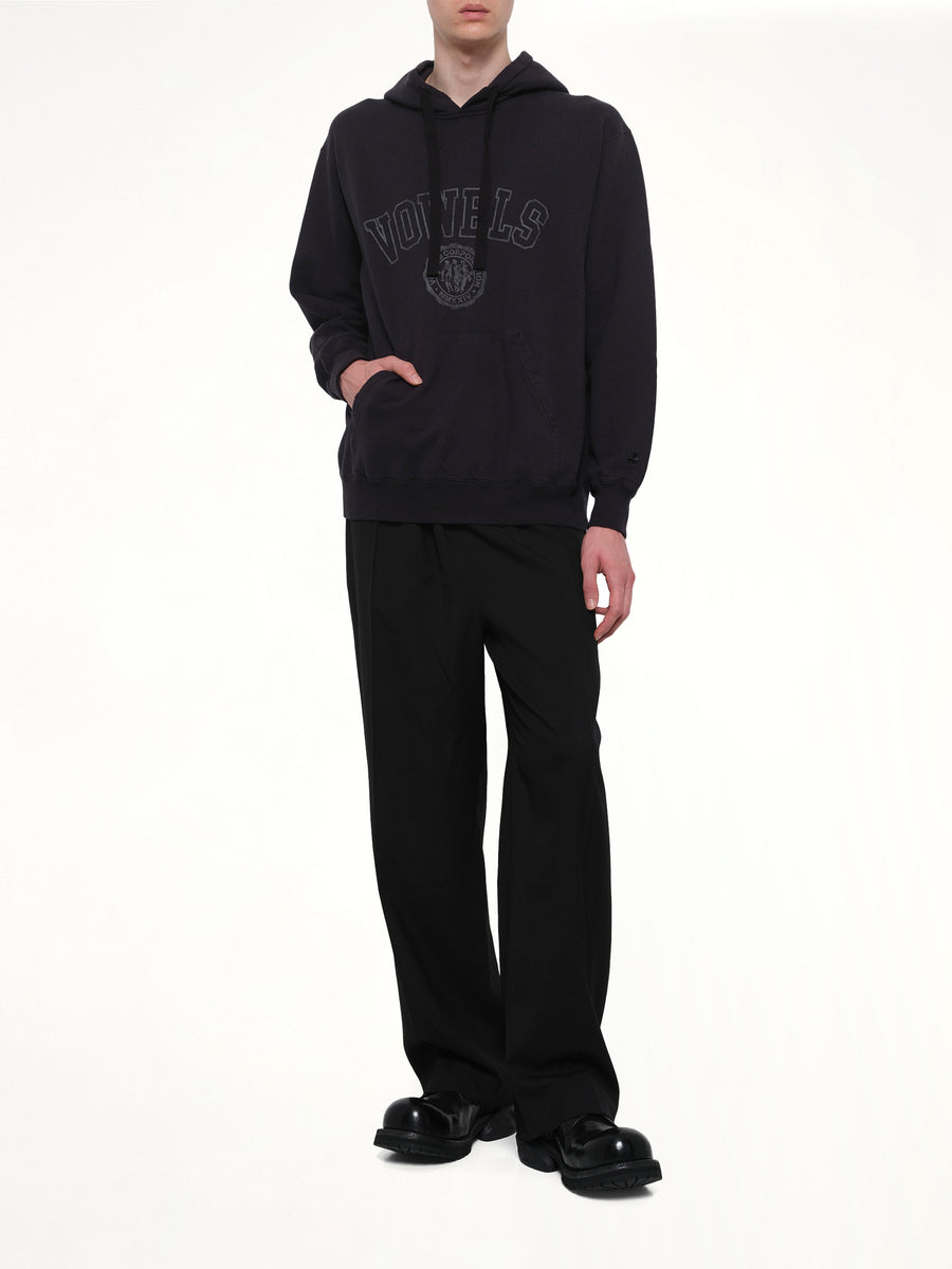 Faded Collegiate Hoodie in Black