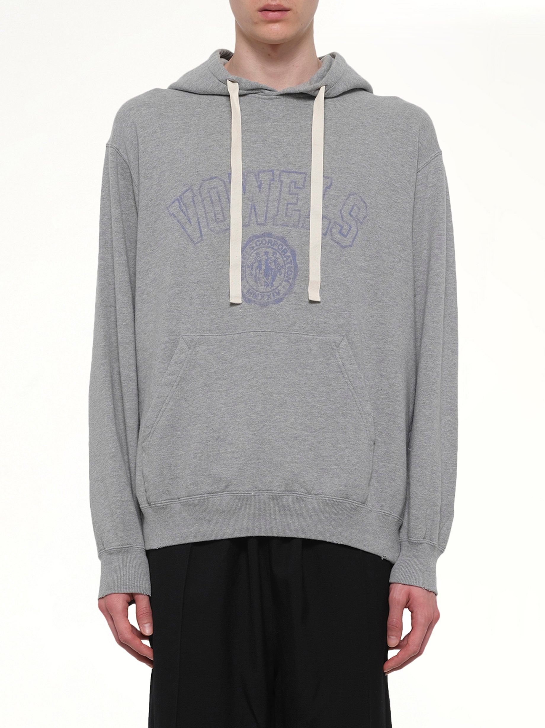 Faded Collegiate Hoodie in Grey Heather