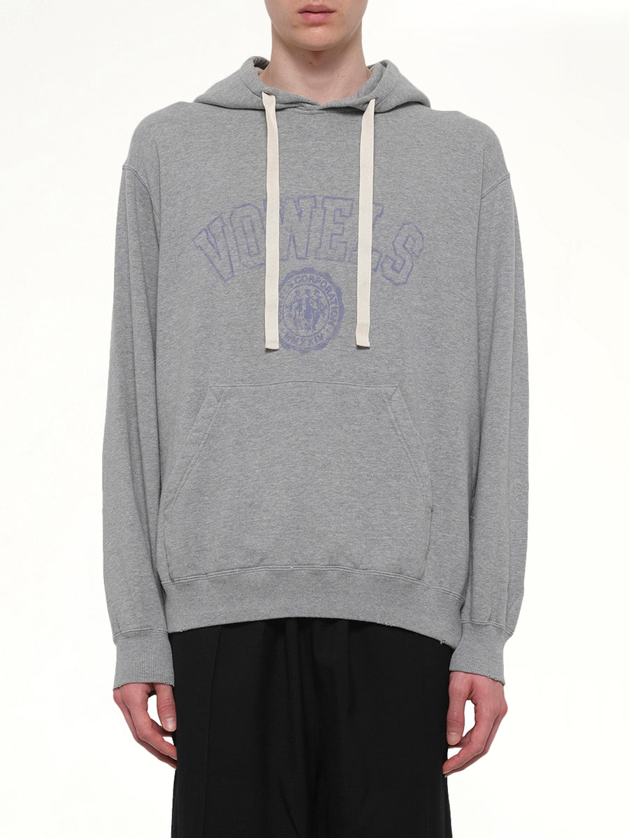Faded Collegiate Hoodie in Grey Heather