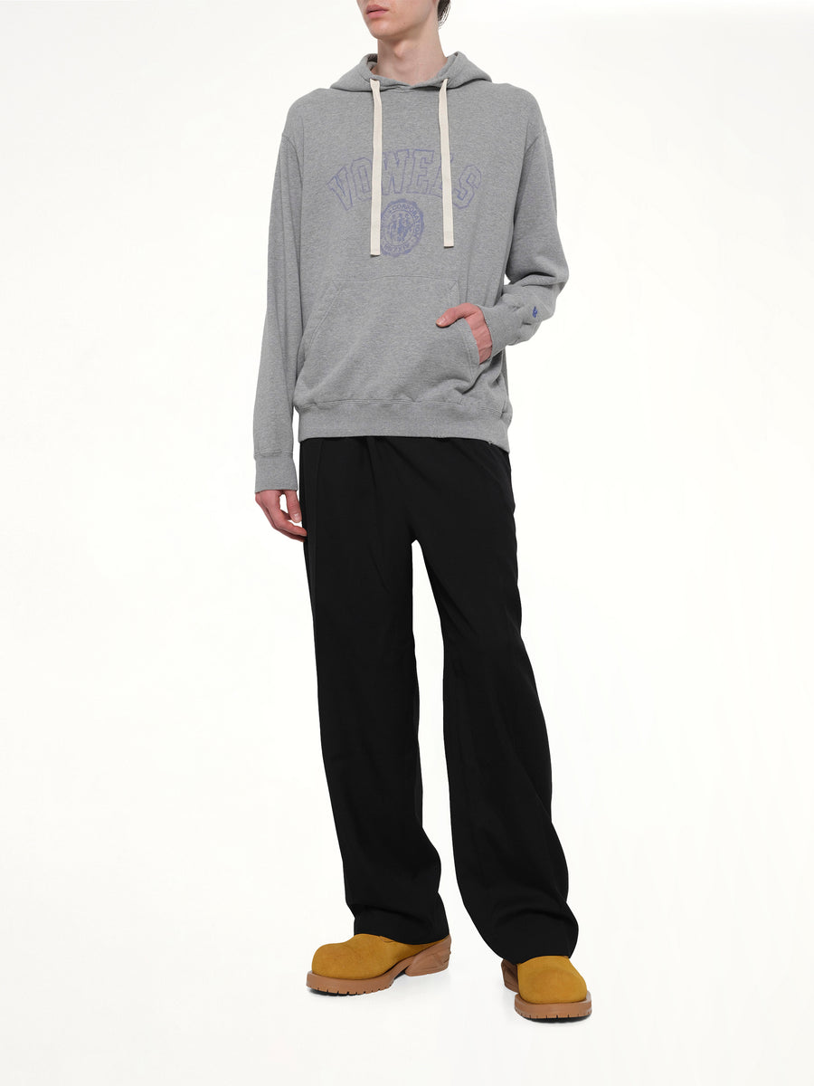 Faded Collegiate Hoodie in Grey Heather