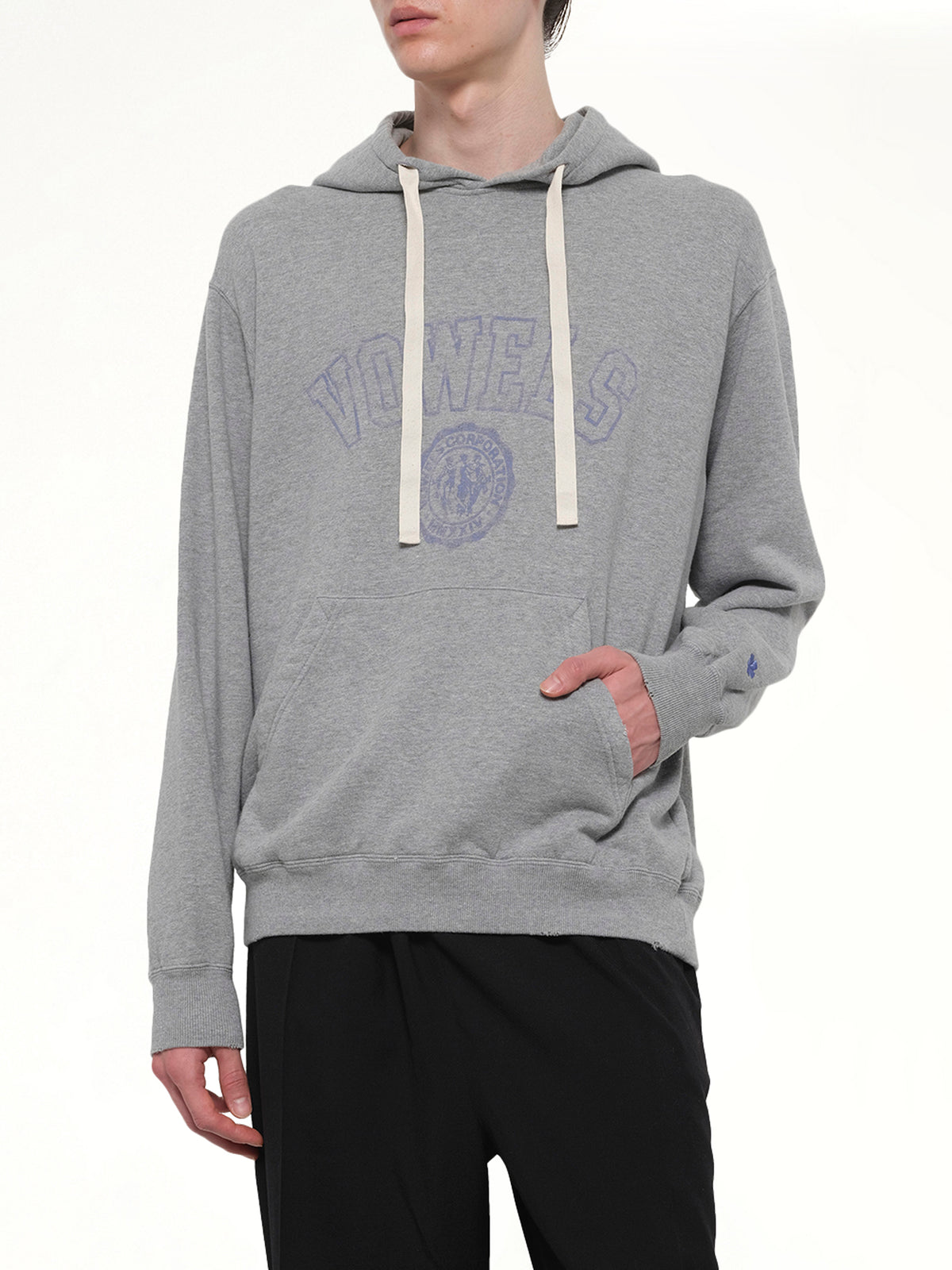 Faded Collegiate Hoodie in Grey Heather