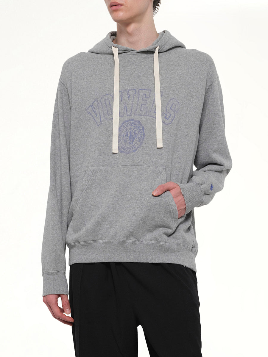 Faded Collegiate Hoodie in Grey Heather