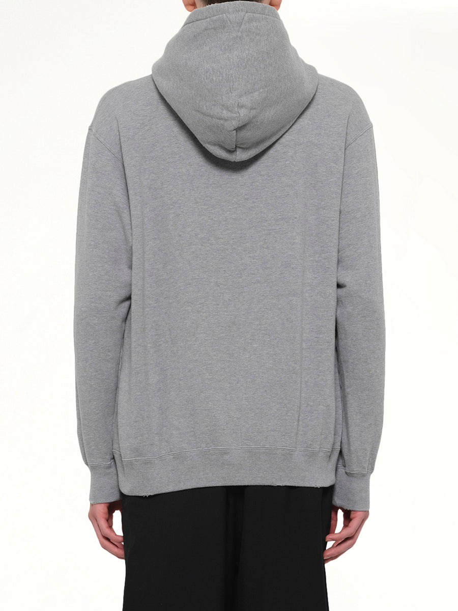Faded Collegiate Hoodie in Grey Heather