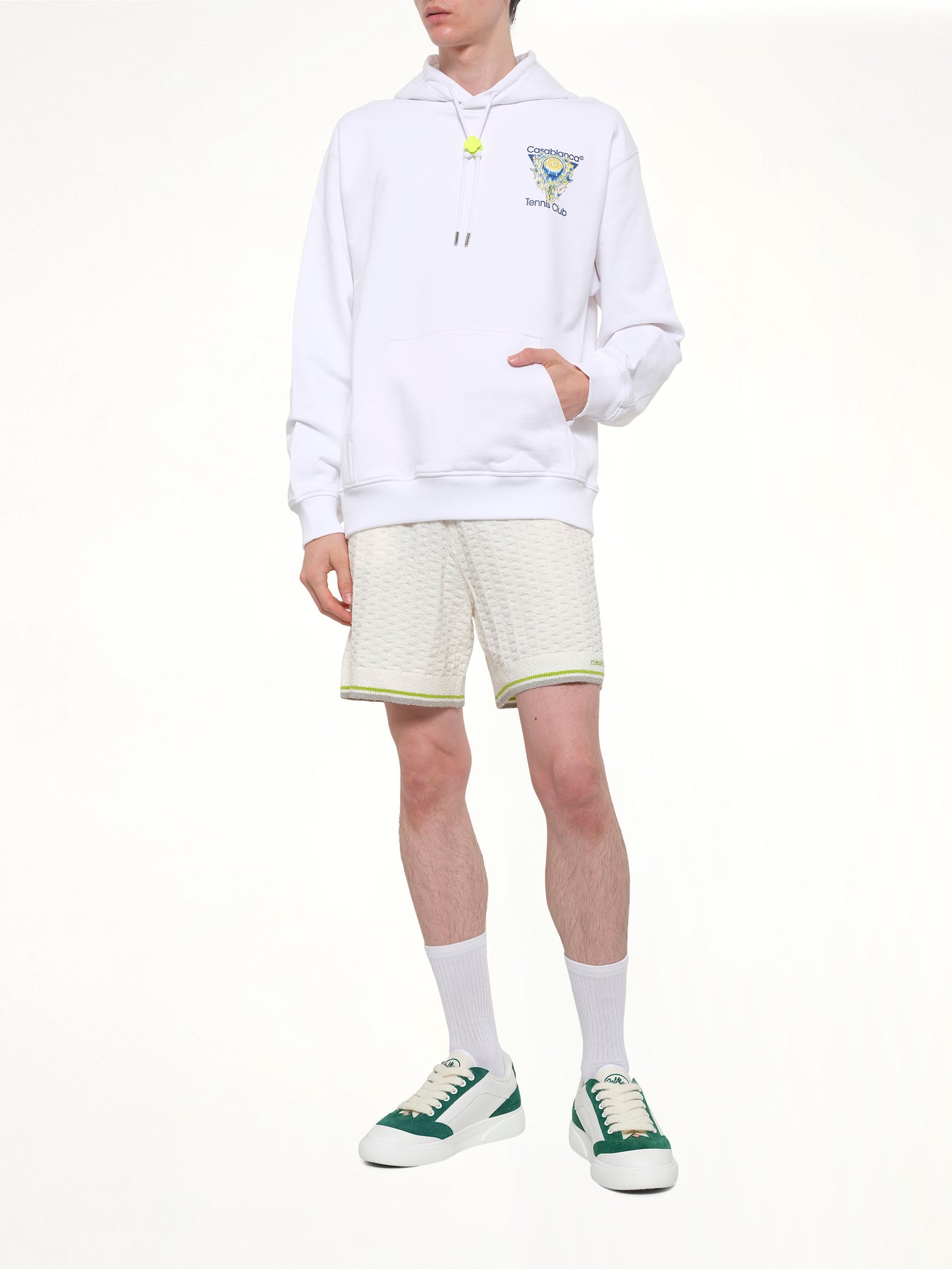 Tennis Club Icon Hoodie in Off White