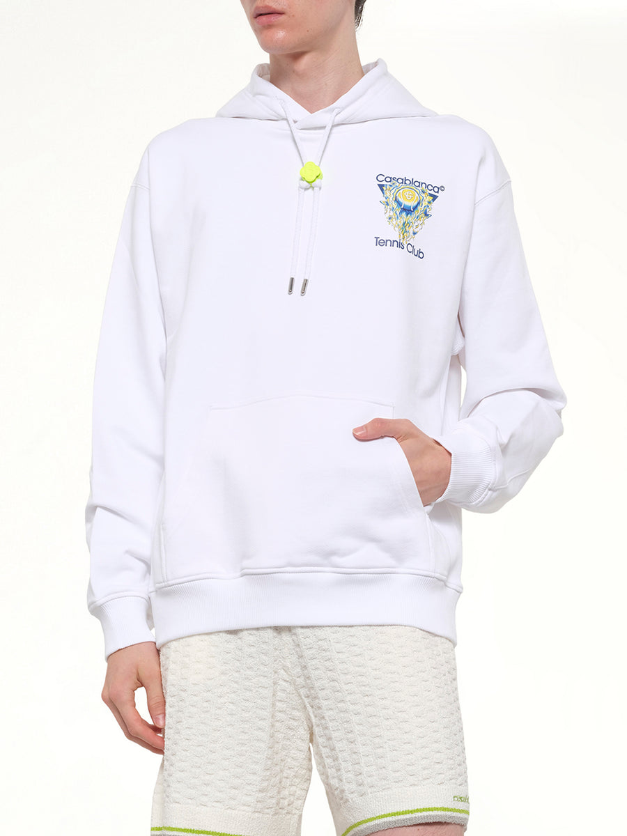 Tennis Club Icon Hoodie in Off White
