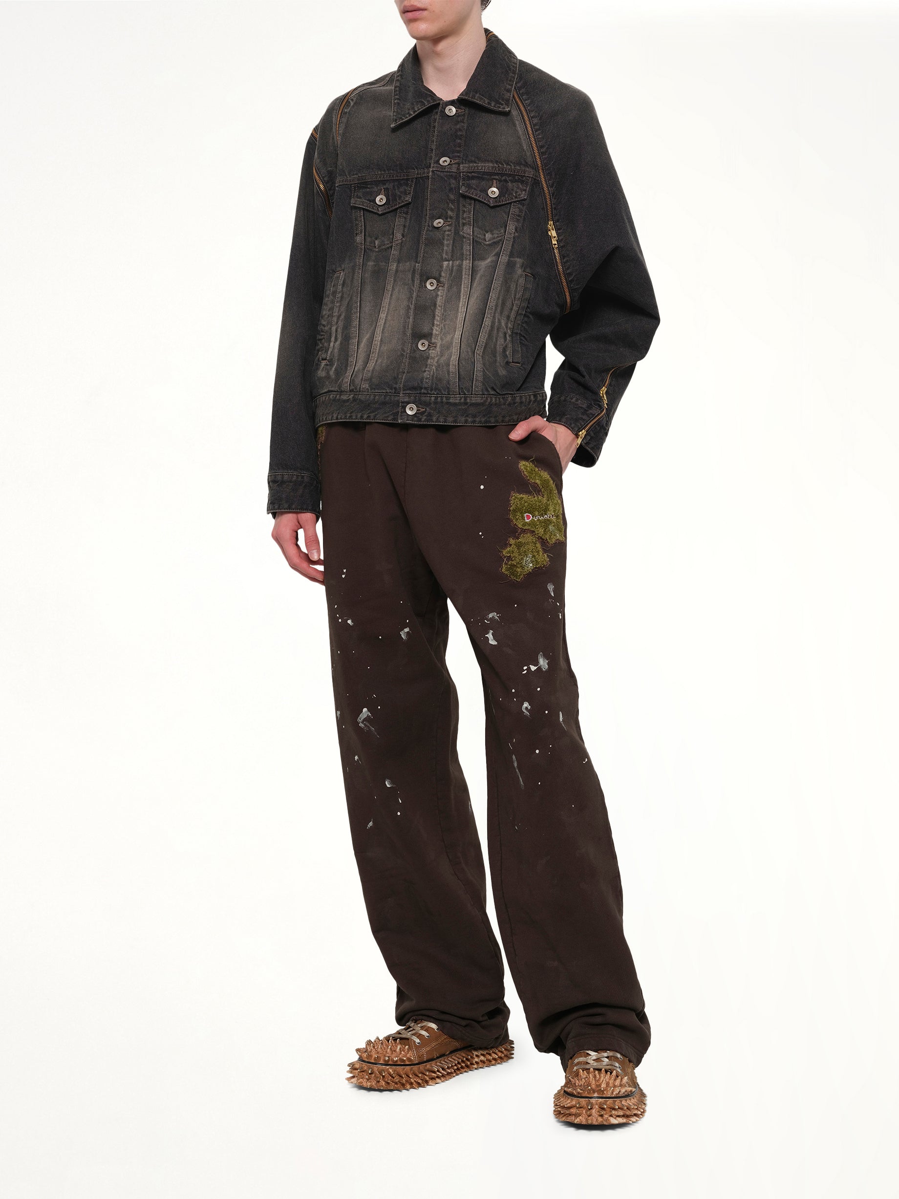 DOUBLET , Filleted Zip Denim Jacket in Black Full Reference from MARAIS