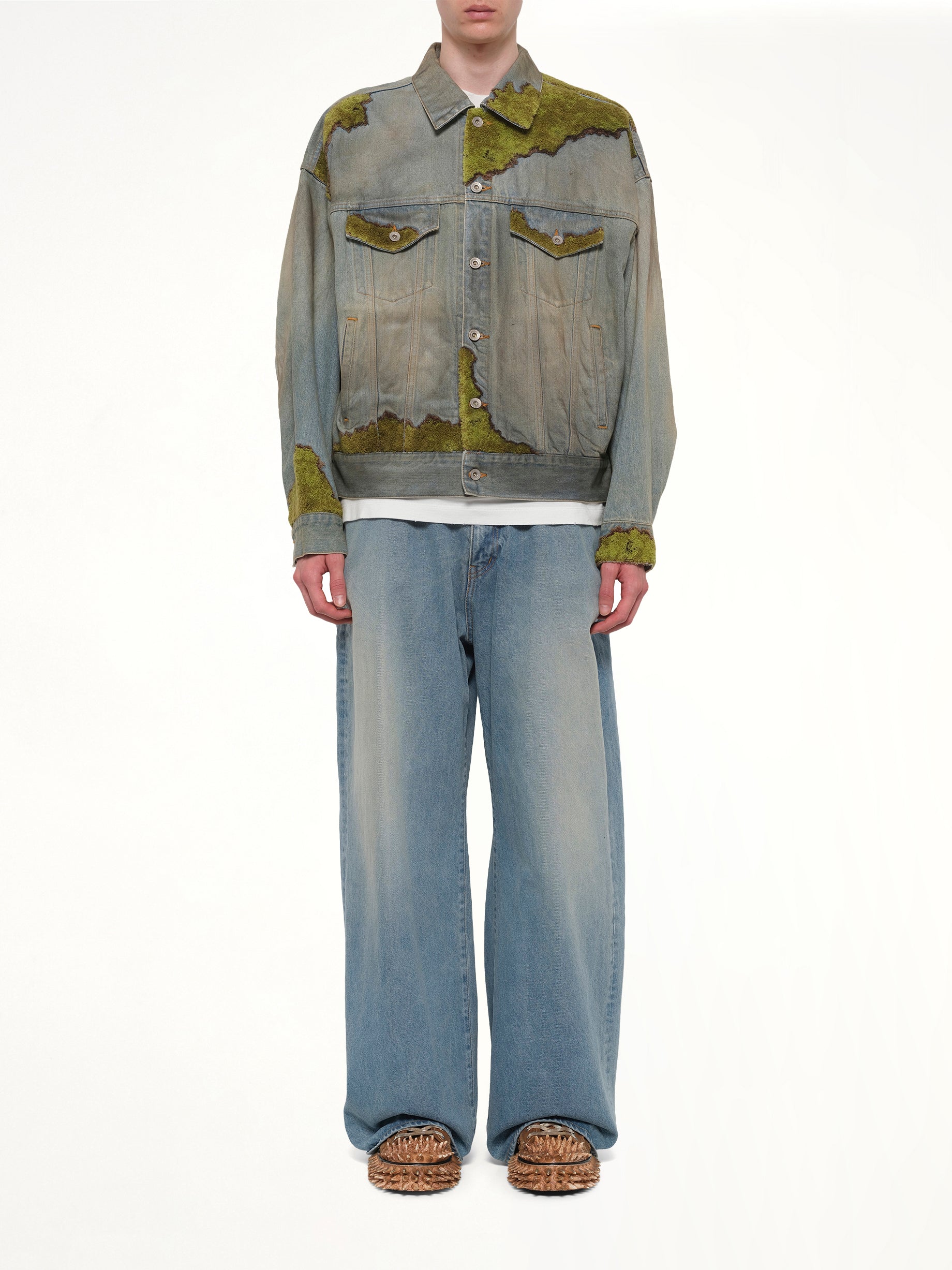 DOUBLET Moss-Grown Denim Jacket in Indigo Model View from MARAIS