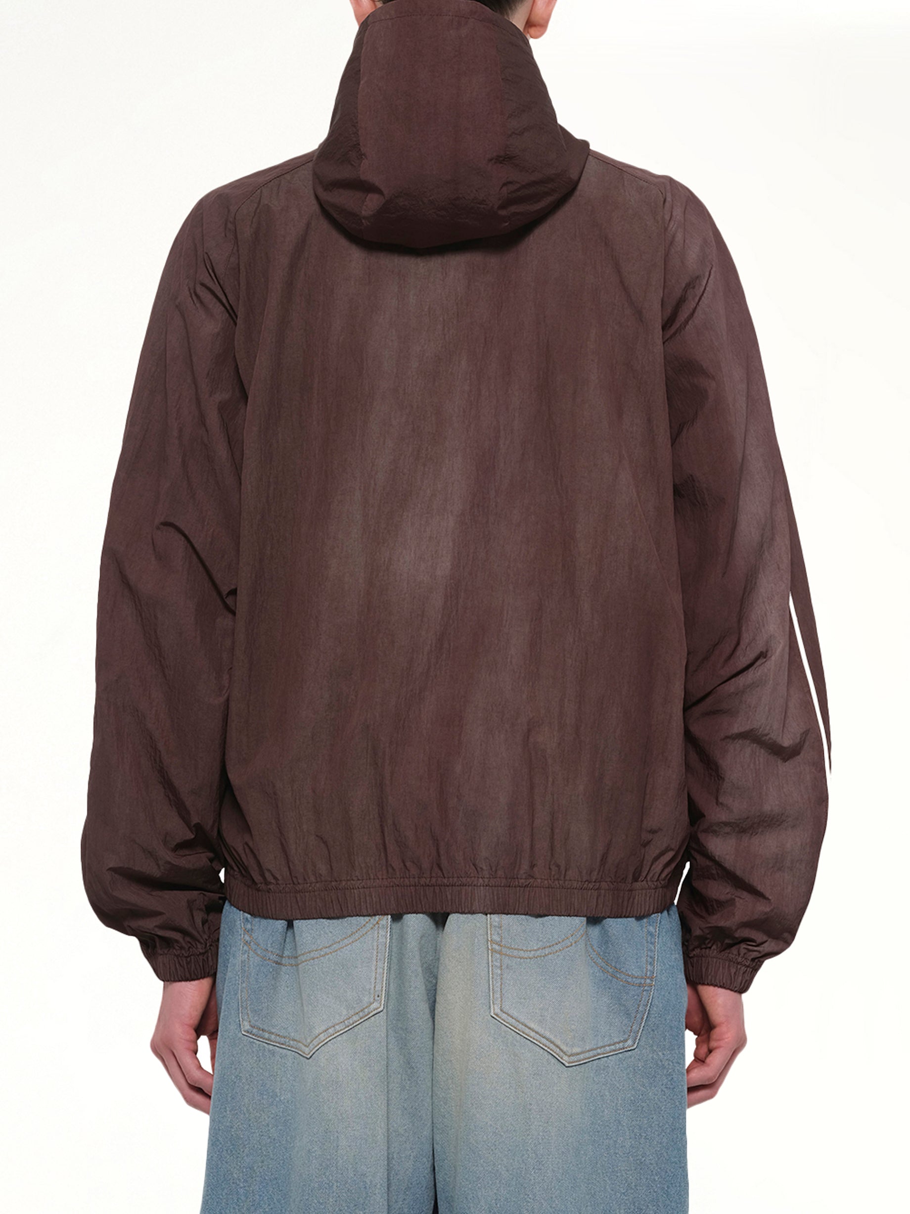 DOUBLET Embroidered Chain Track Jacket in Chacoal Back View from MARAIS