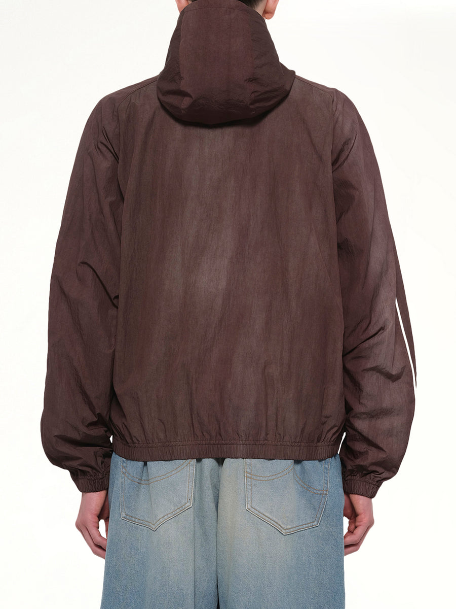 Embroidered Chain Track Jacket in Chacoal