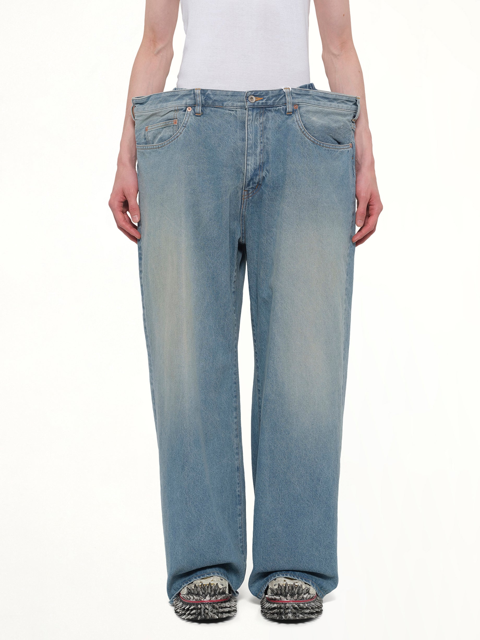 Floating Waist Denim Pants in Indigo