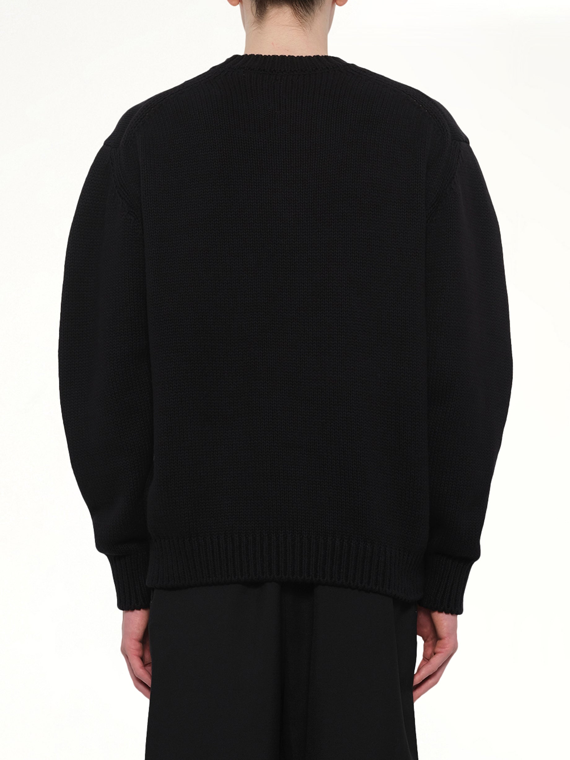 VOWELS Crewneck in Black Back View from MARAIS