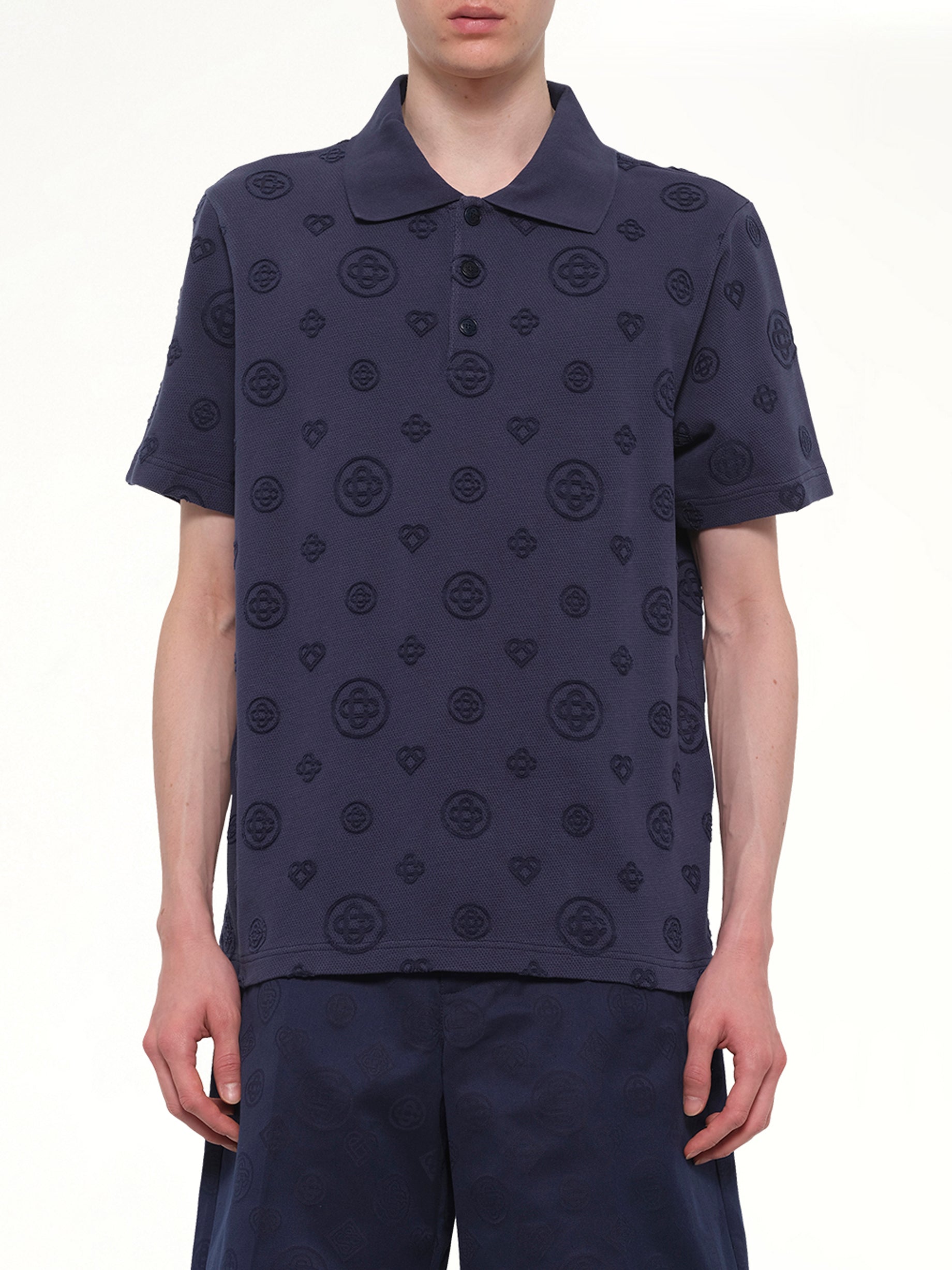 Applique Monogram Polo in Navy